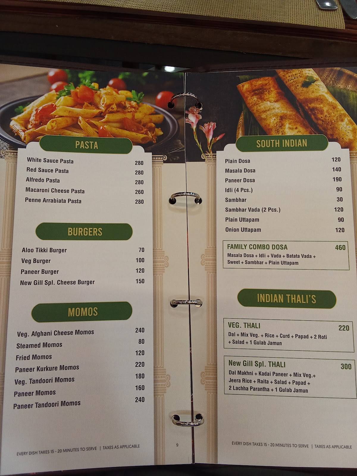 New Gill Sweets and Restaurant menu