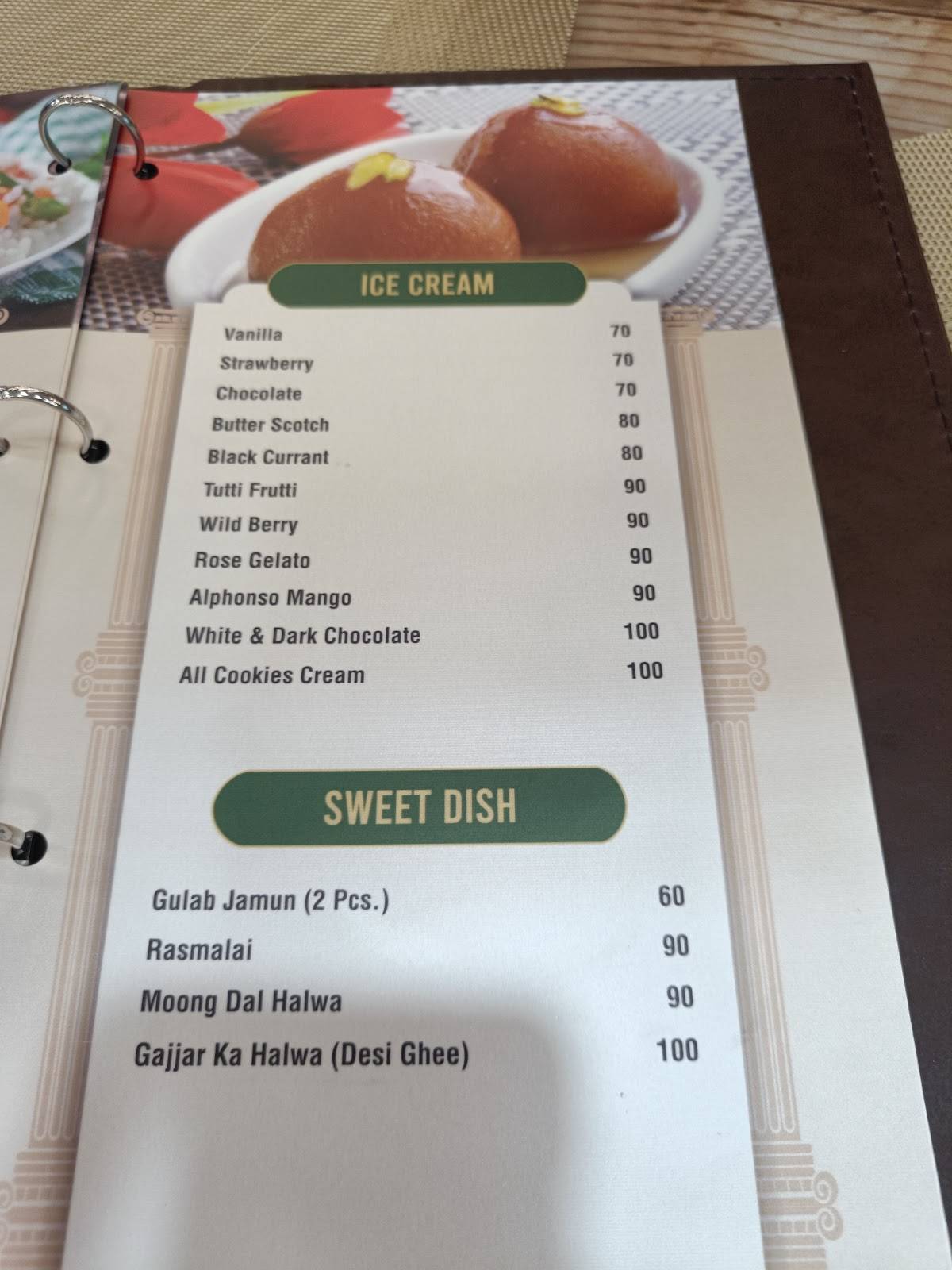 New Gill Sweets and Restaurant menu