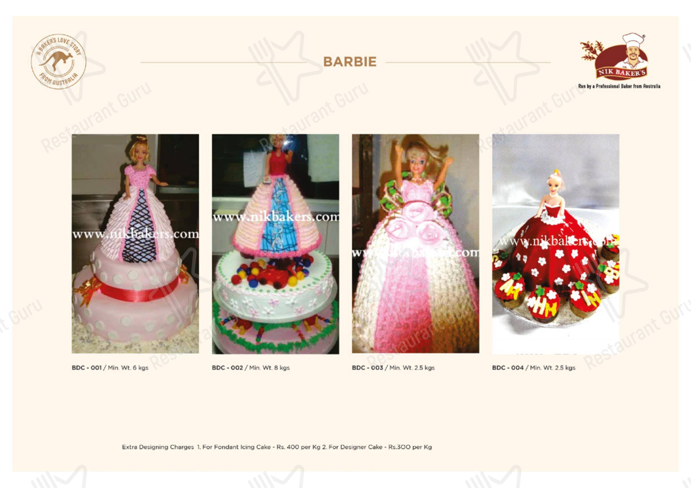 Nik Bakers Sun View menu - Детское