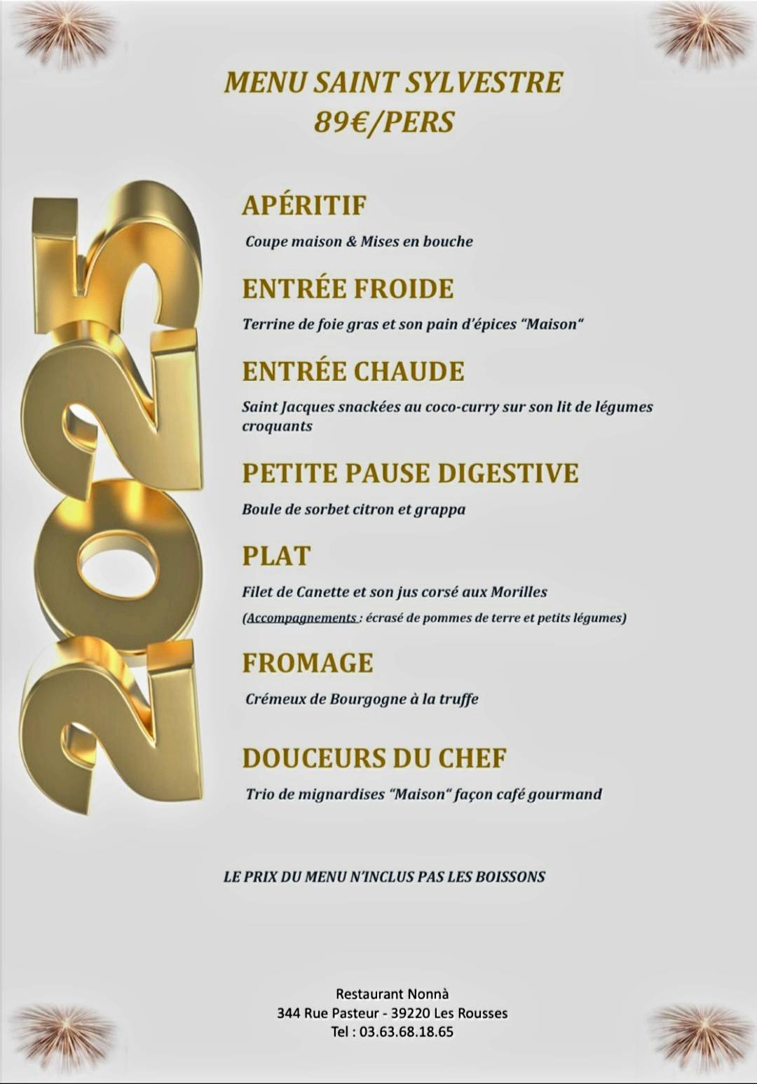 Menu de NONNÀ
