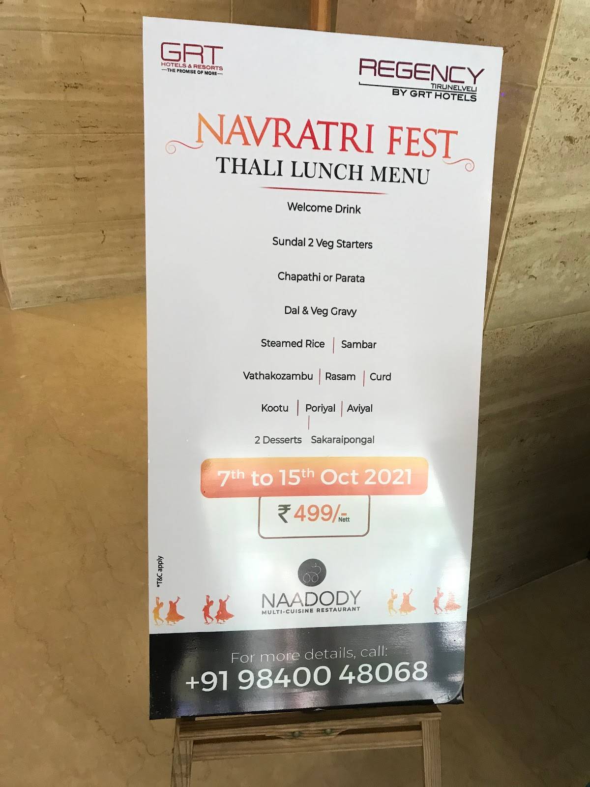 Naadody Restaurant menu