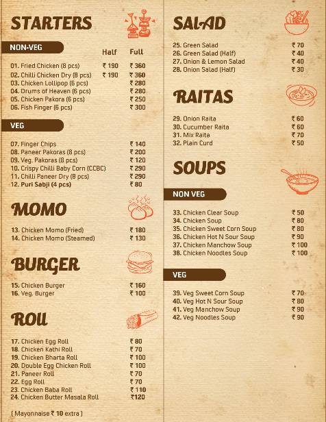 Naffy Restaurant menu