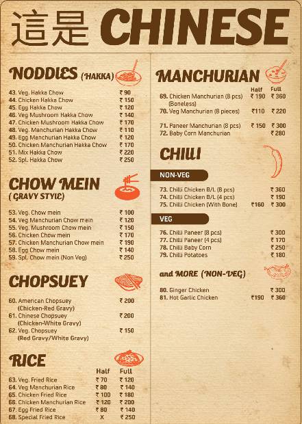Naffy Restaurant menu