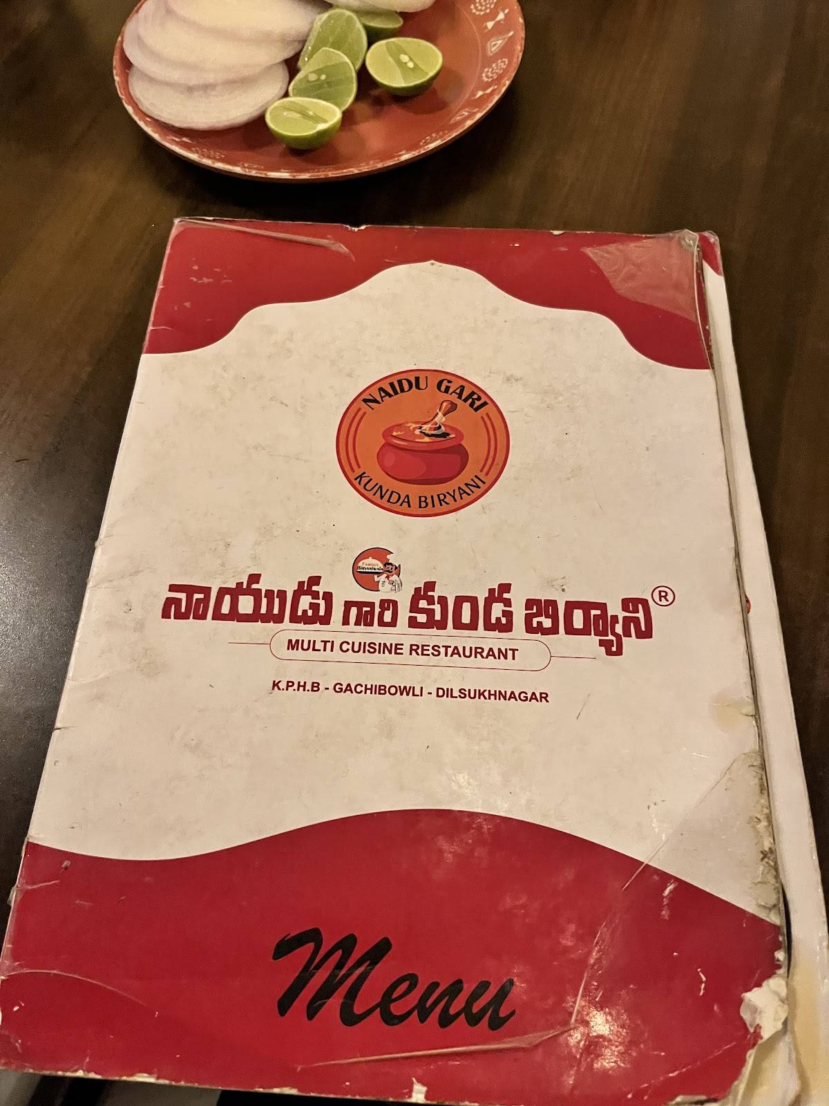 Naidu Gari Kunda Biryani-KPHB menu