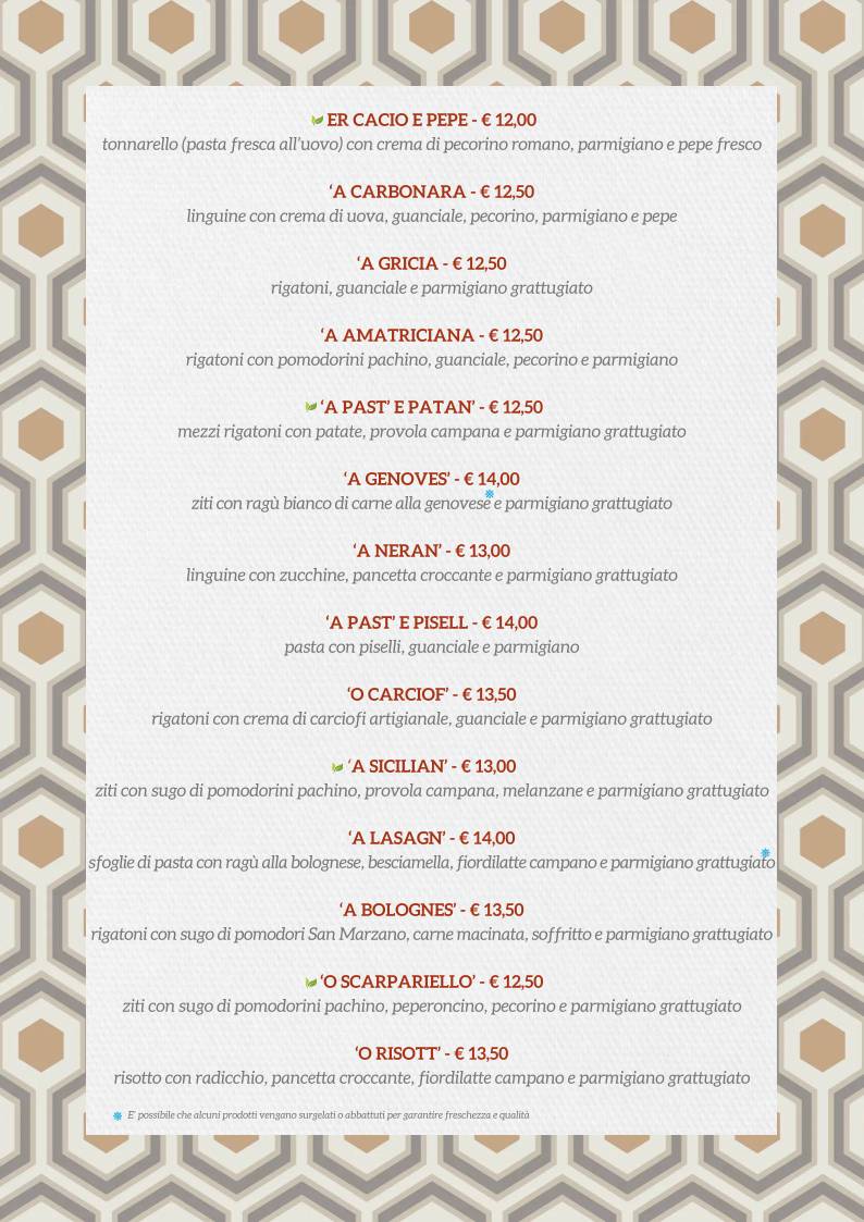 Menu di Mama Eat - Napoli 