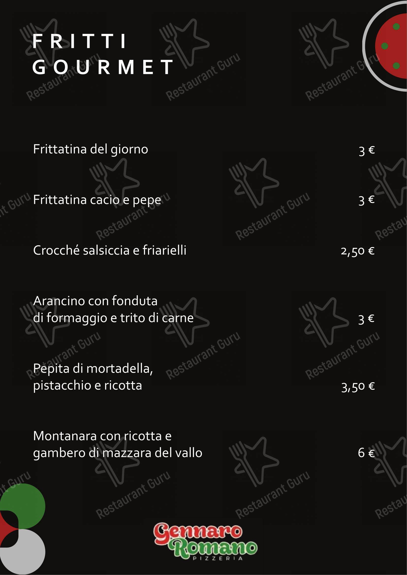 菜单 per Napule 'e Notte ristorante