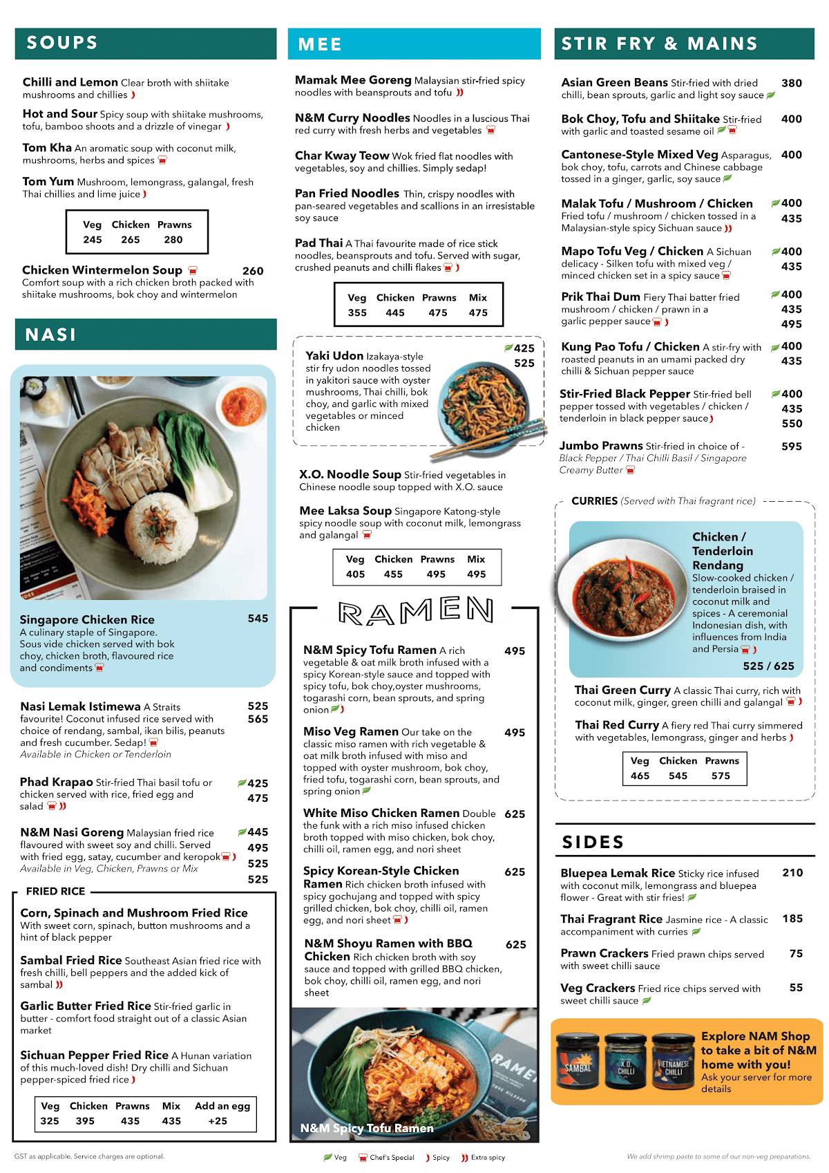 Nasi and Mee - Kochi menu