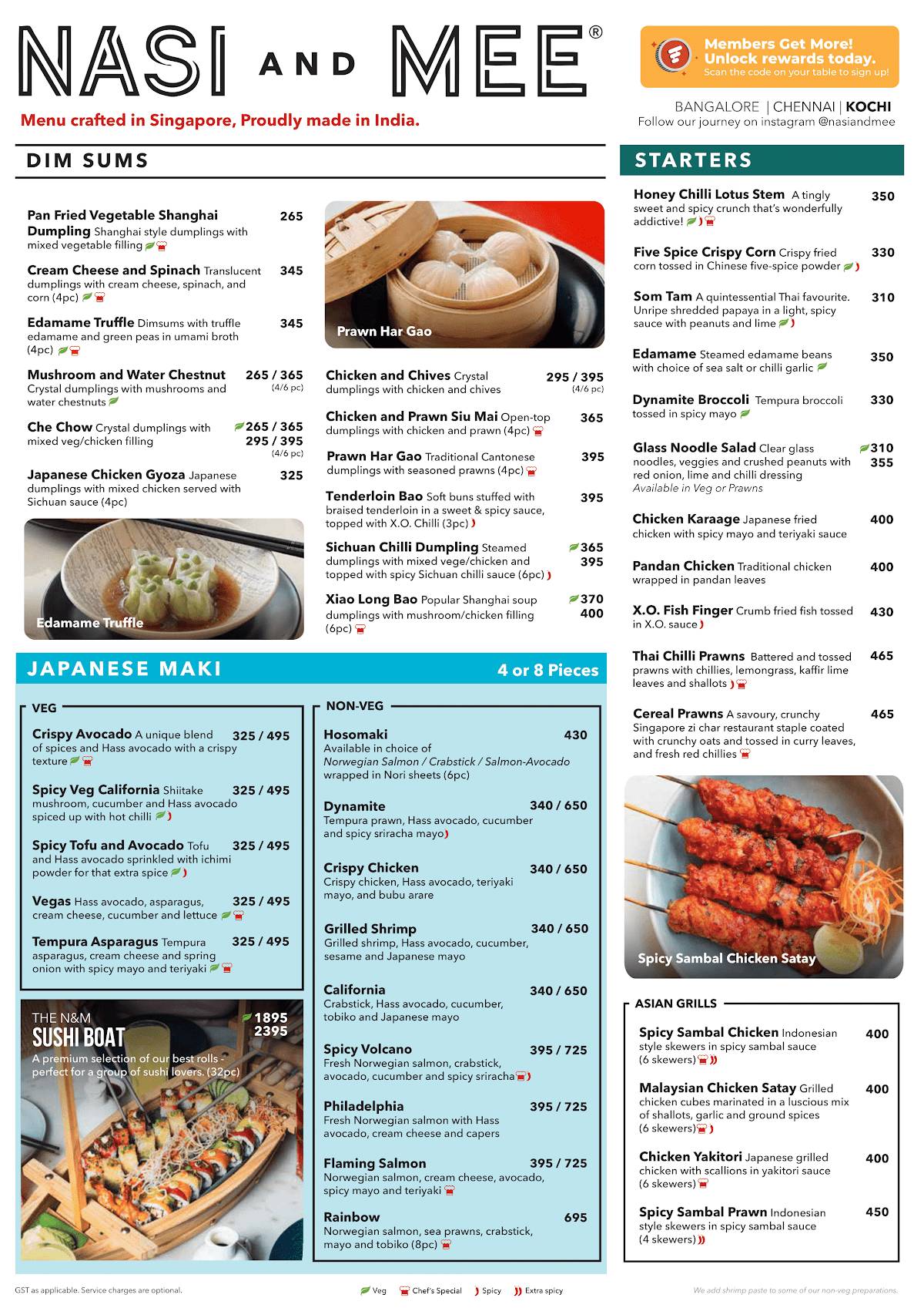 Nasi and Mee - Kochi menu