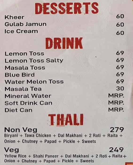 Nazeer Foods menu