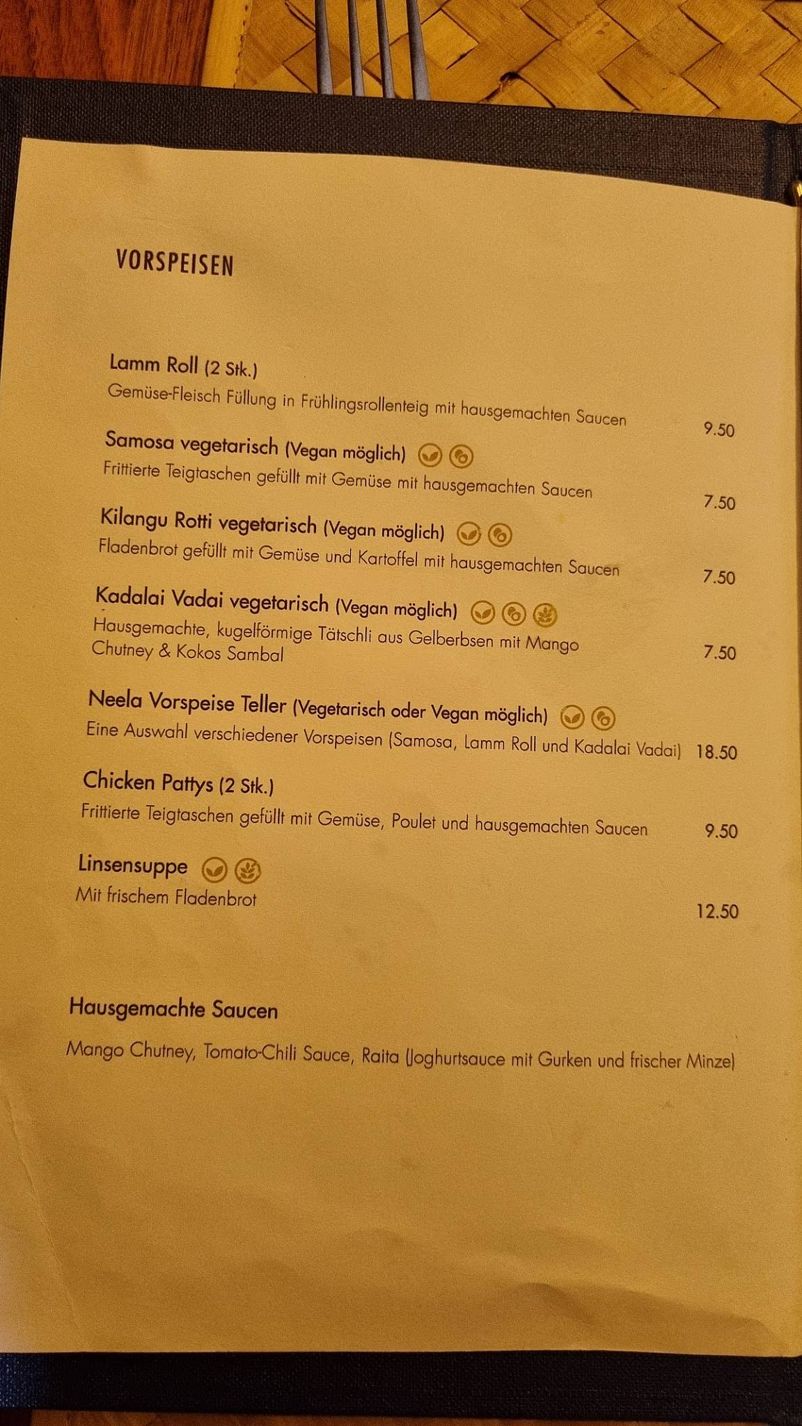 Menu di Neela 