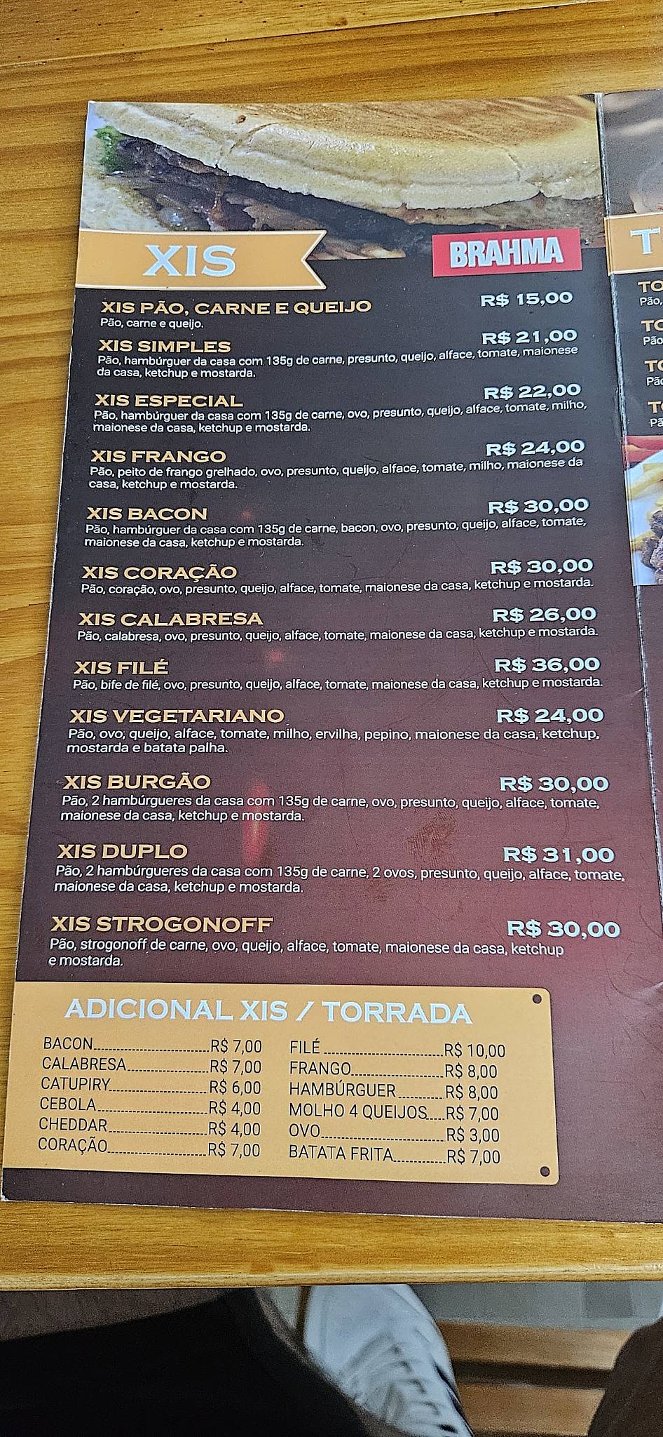 Nelsão Xisaria E Cachorrão cardápio