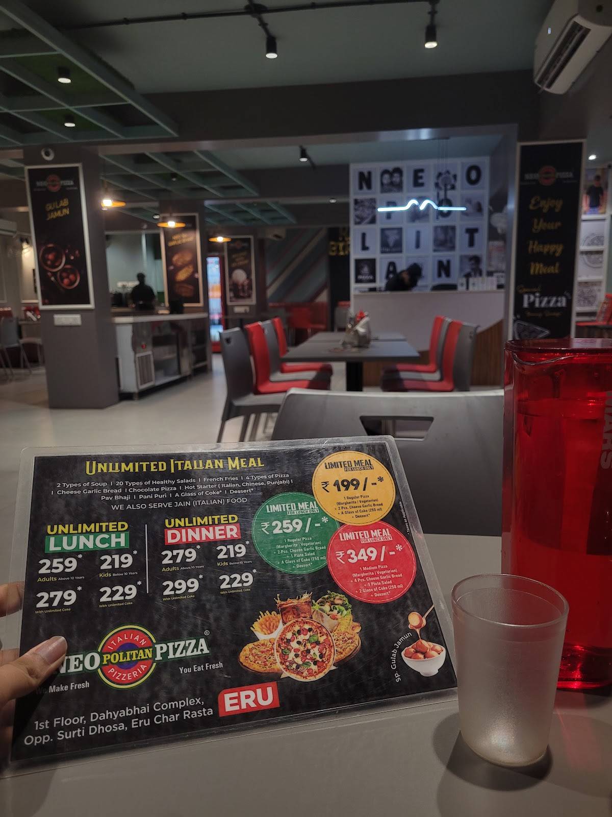 Neo Politan Pizza menu