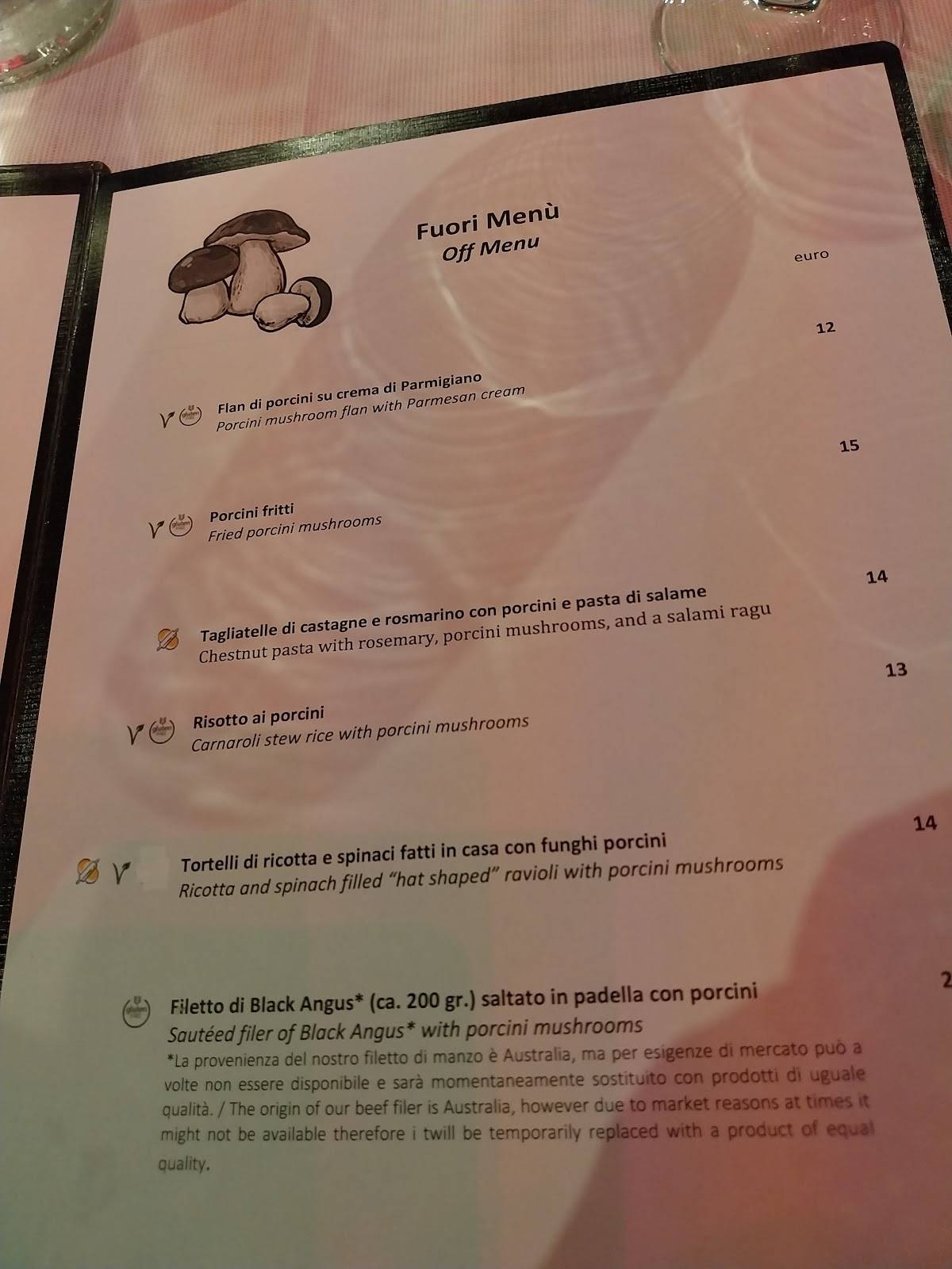 Menu di Ristorante Nero Balsamico 