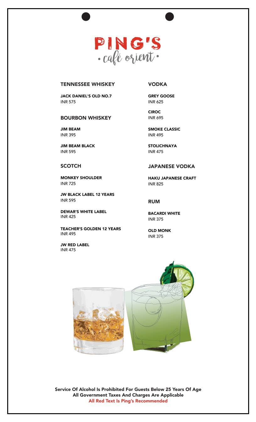 Ping's Cafe Orient menu