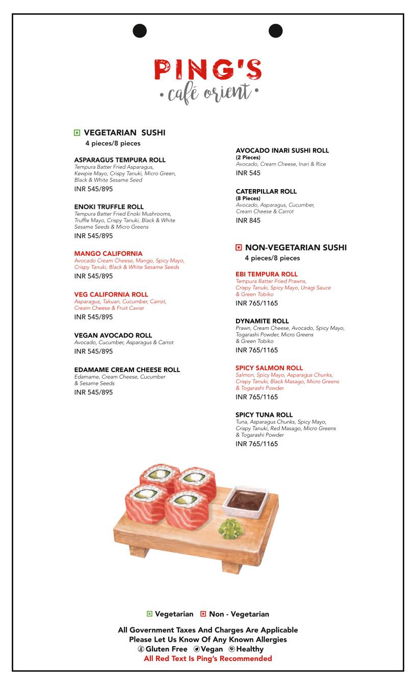 Ping's Cafe Orient menu