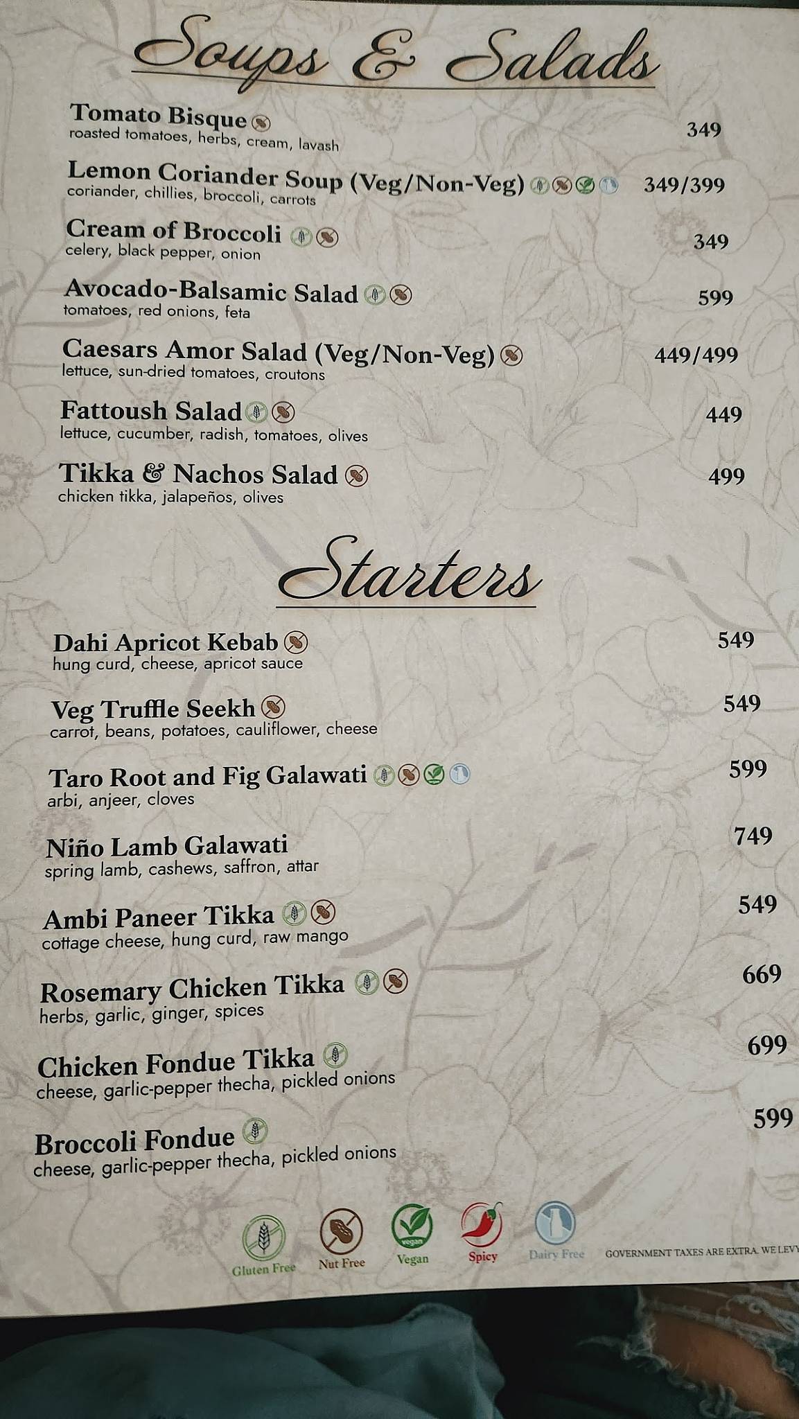 Te Amo Restaurant & Bar menu