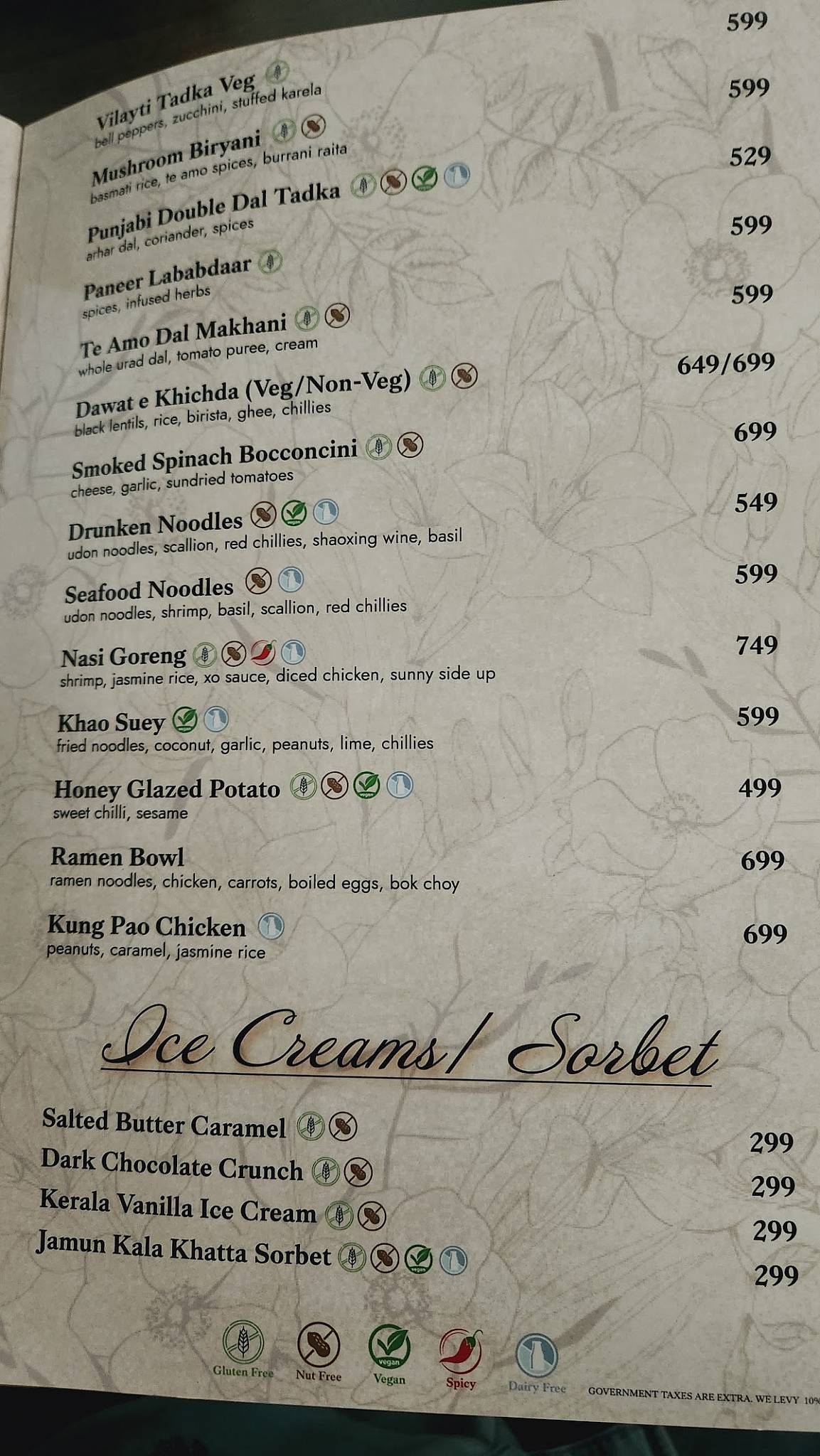 Te Amo Restaurant & Bar menu