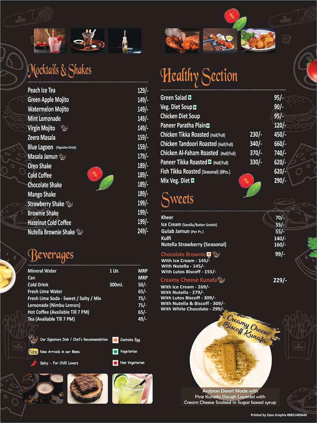 Zaika Foods menu