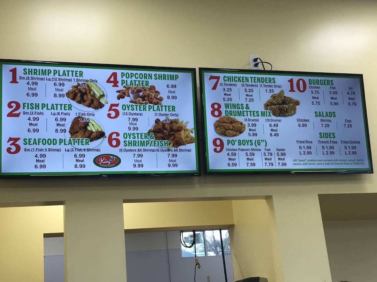 Menu at King’s Seafood New Iberia restaurant, New Iberia