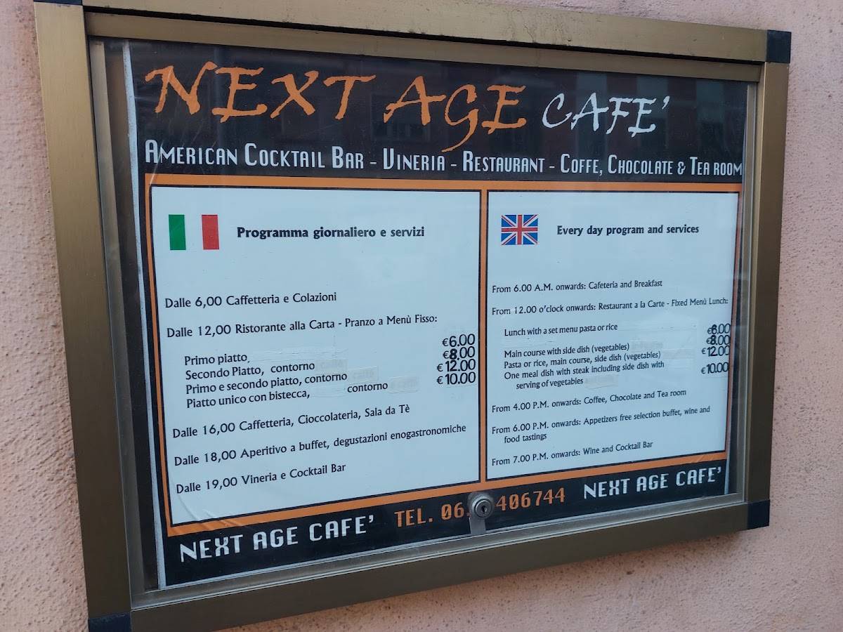 Menu di Next Age Cafè 