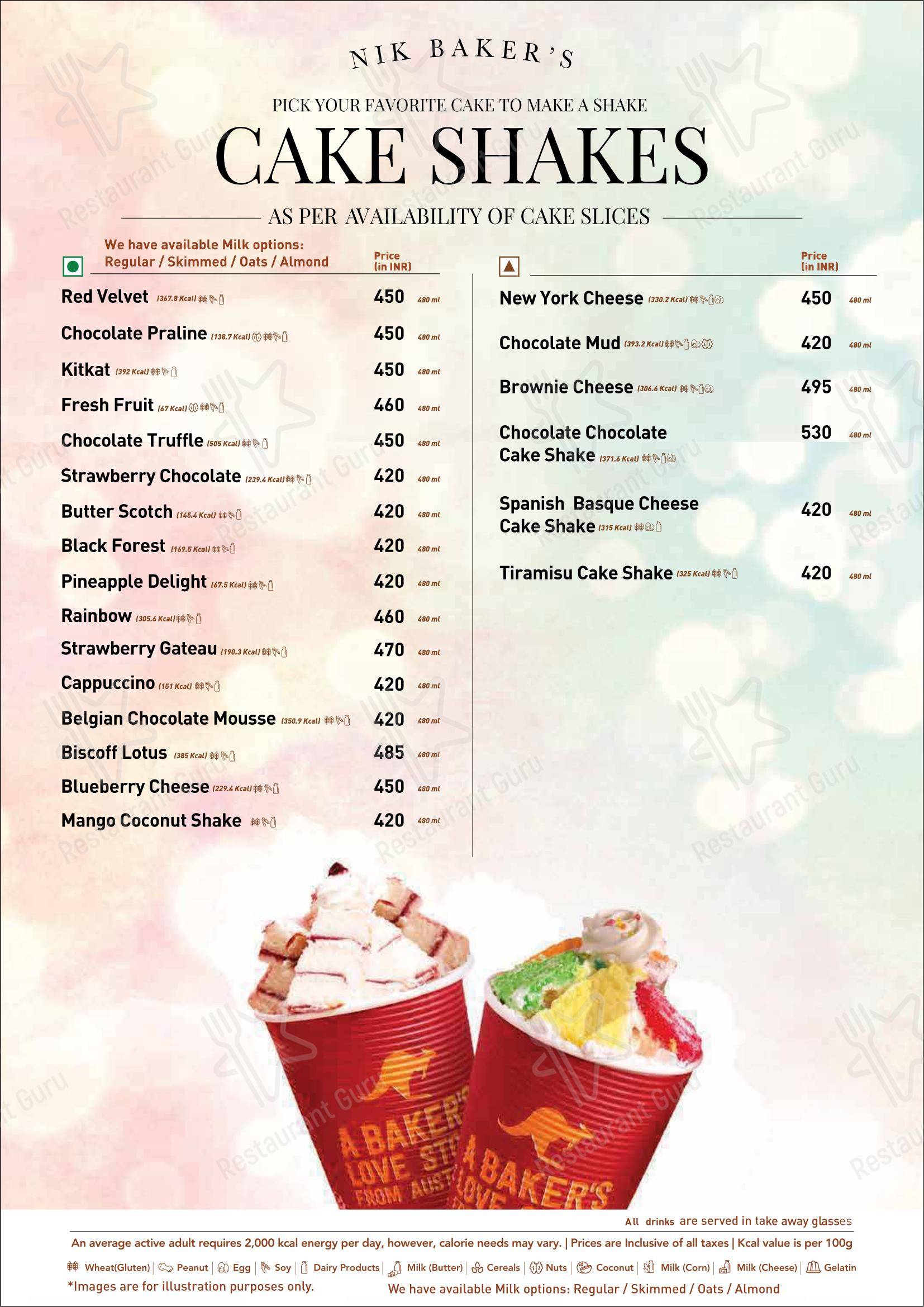 Menu for Nik Bakers Sun View in Ayali Kalan