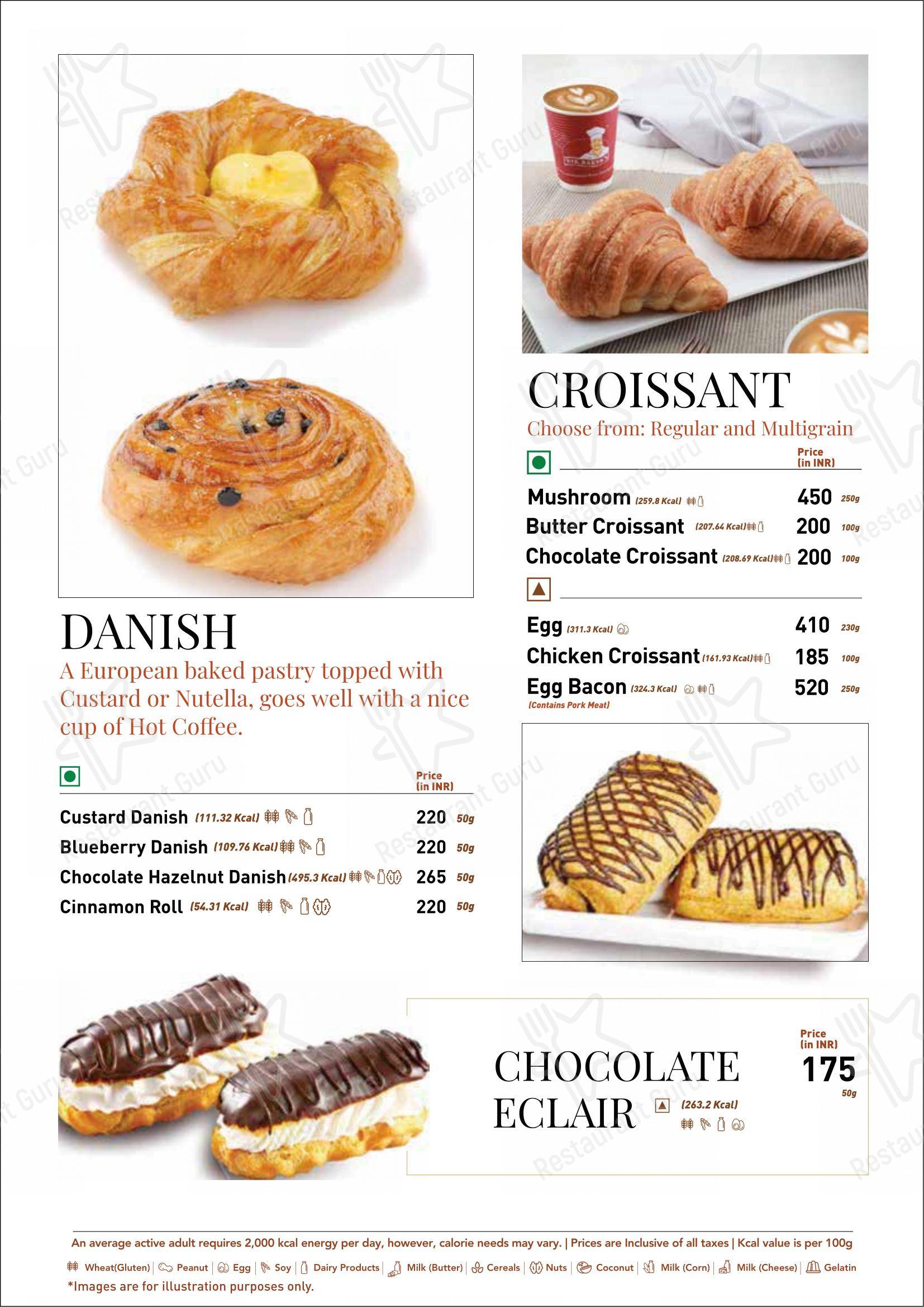 Menu for the Nik Bakers Sun View restaurant