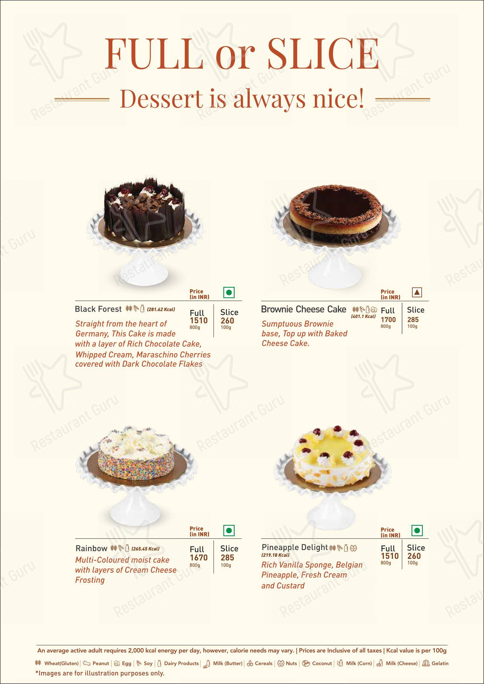 Menu for the Nik Bakers Sun View restaurant