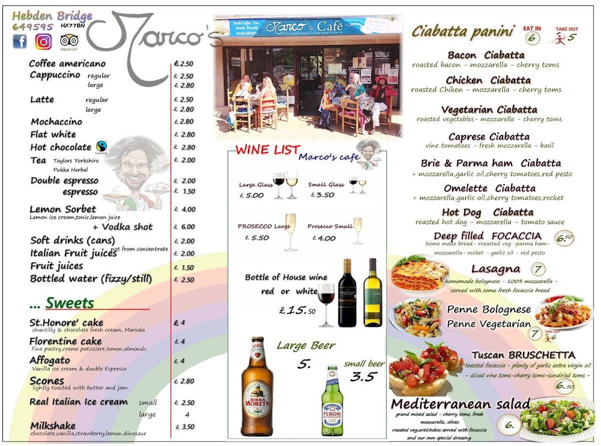 Menu at Nizza Pizza restaurant, Hebden Bridge
