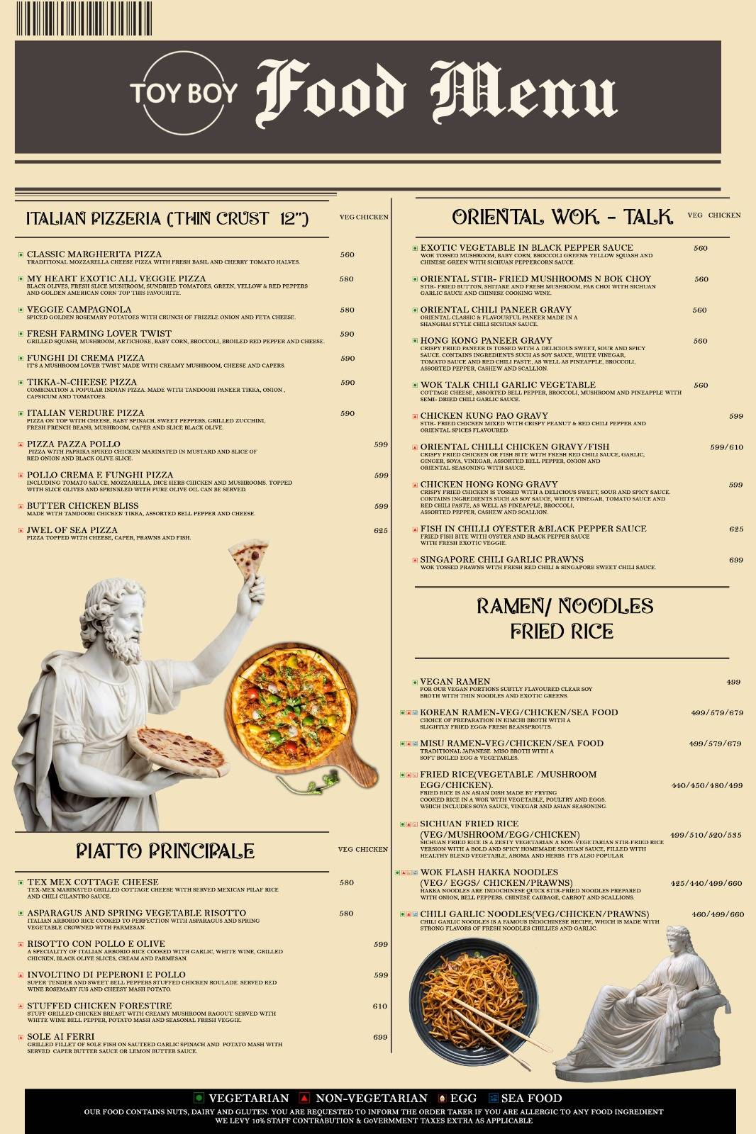 TOY BOY menu