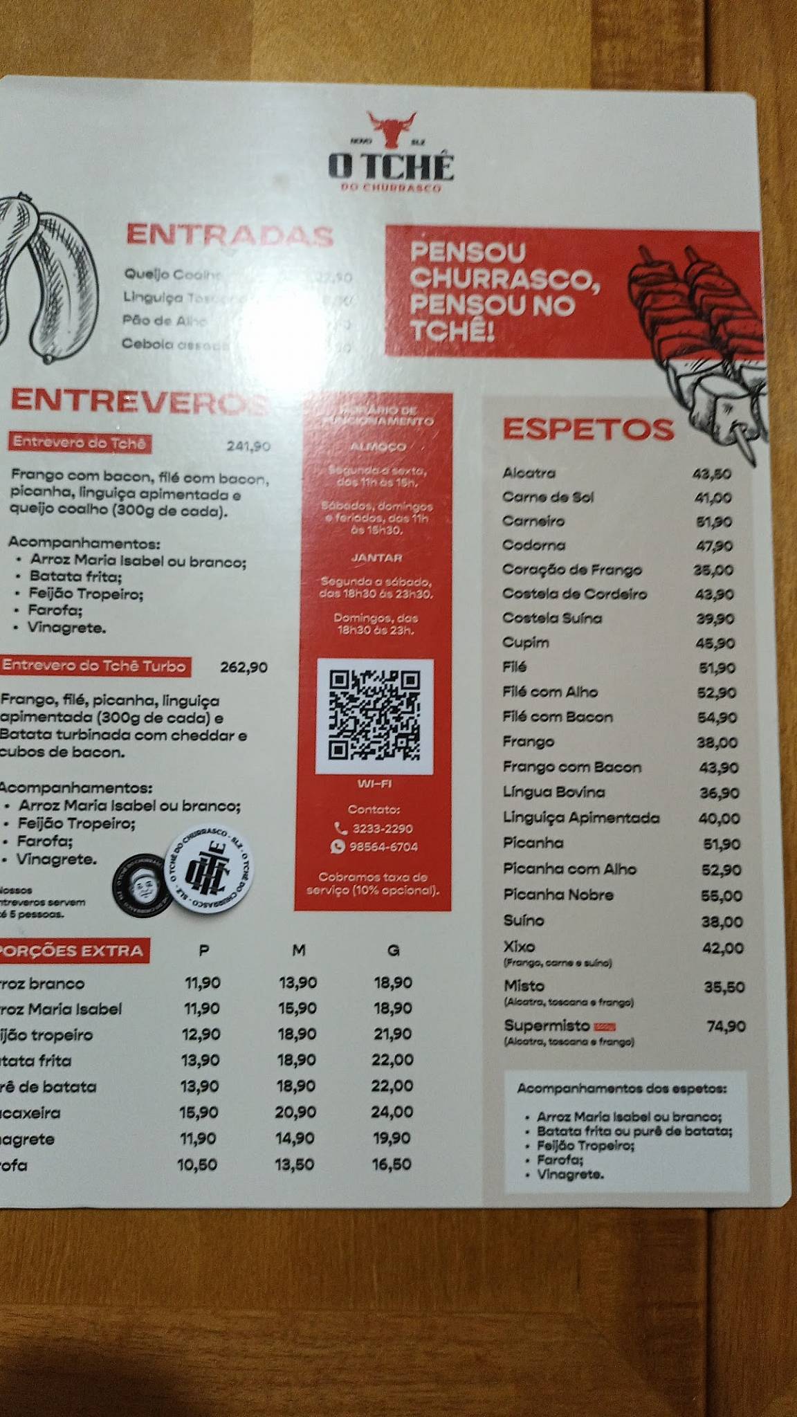 O Tchê do Churrasco cardápio