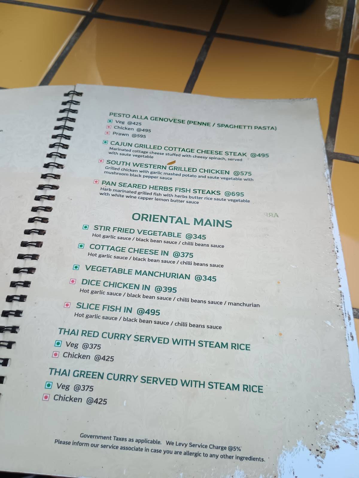 ODR - On Da Rocks menu