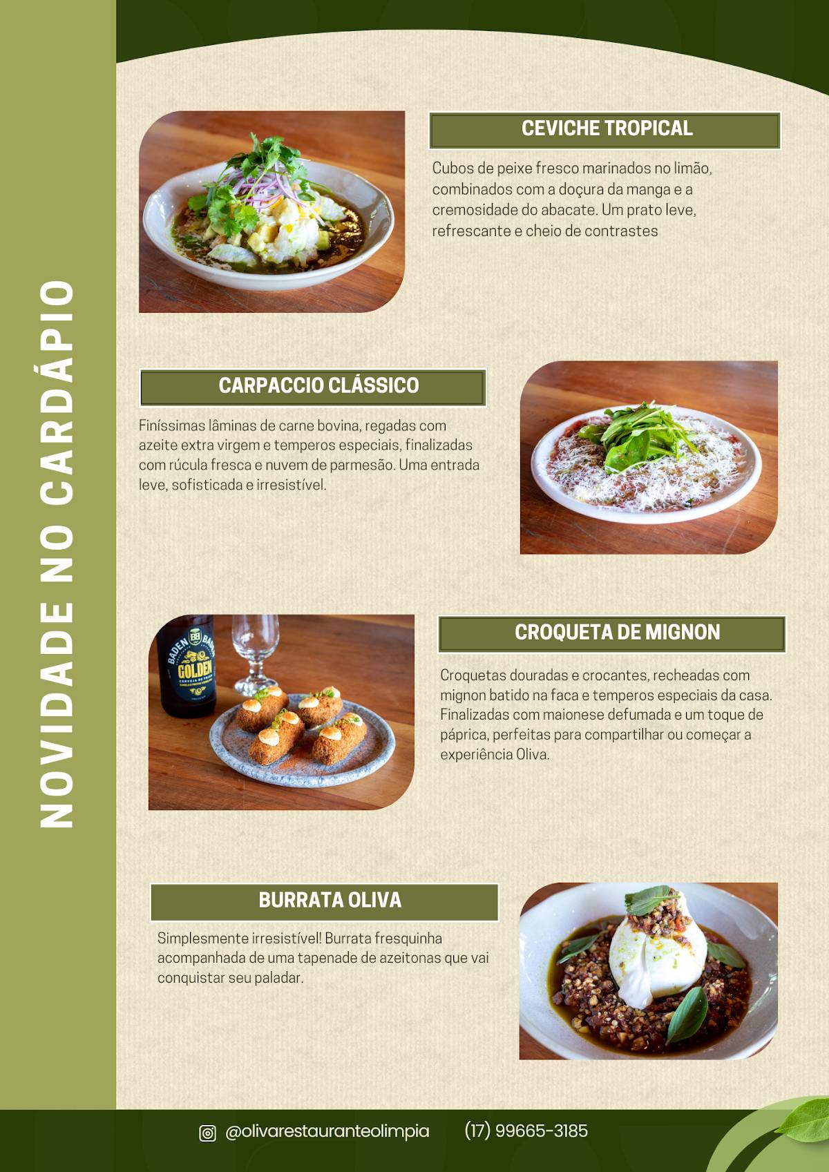 OLIVA RESTAURANTE - À LA CARTE & PARRILLA cardápio