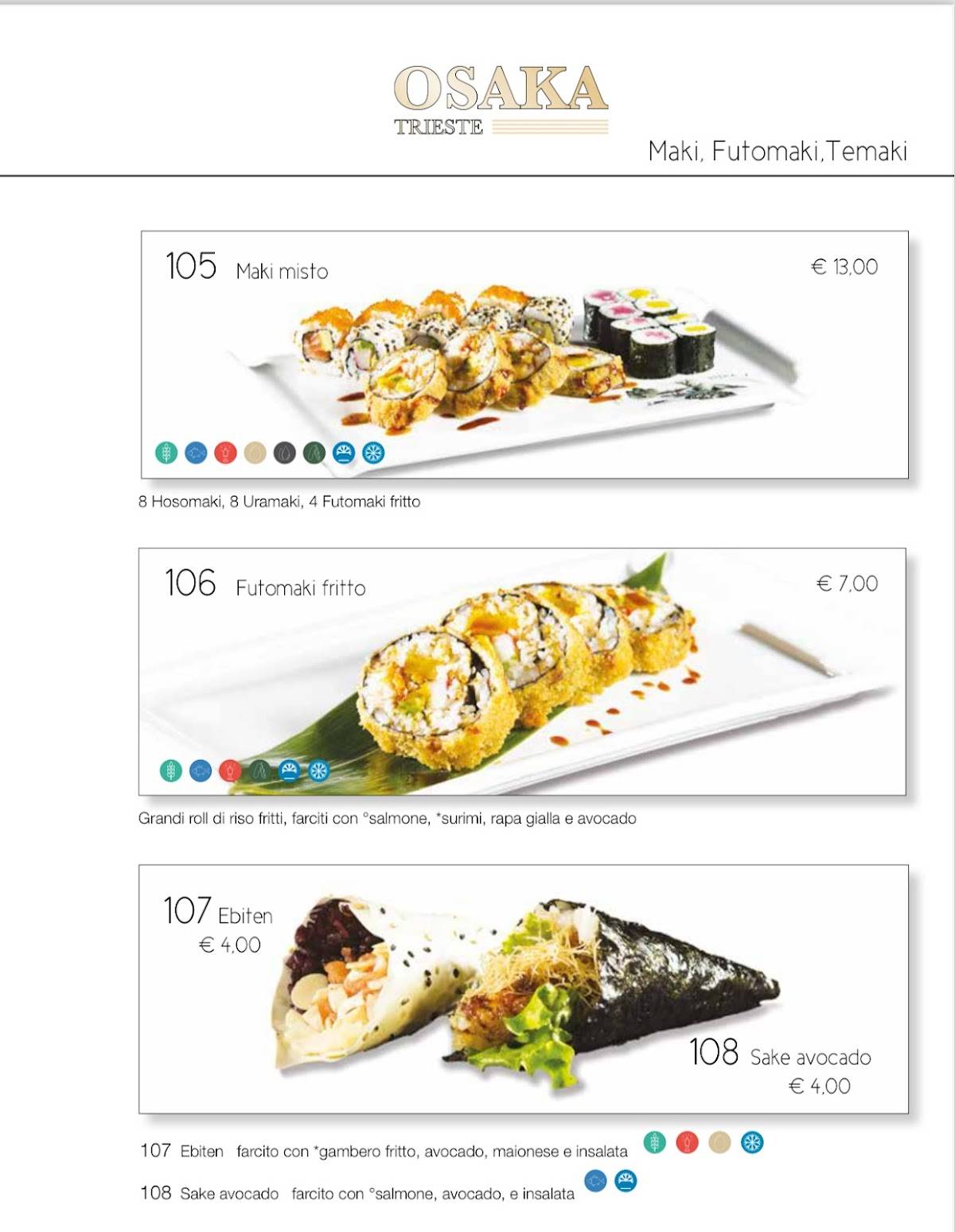 Menu di OSAKA 