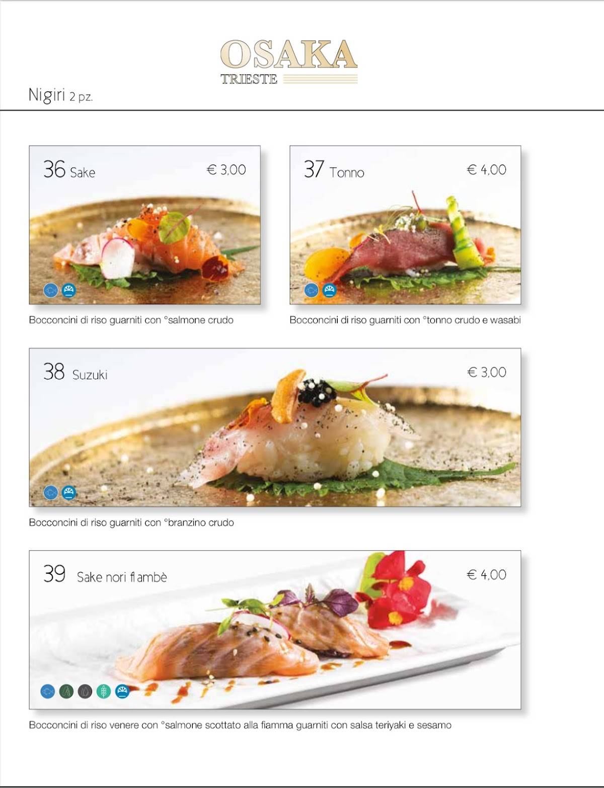 Menu di OSAKA 