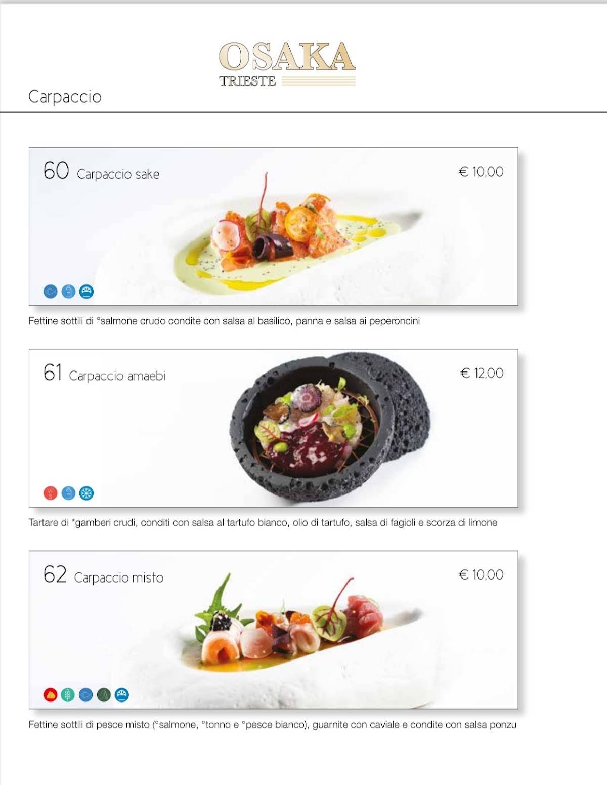 Menu di OSAKA 