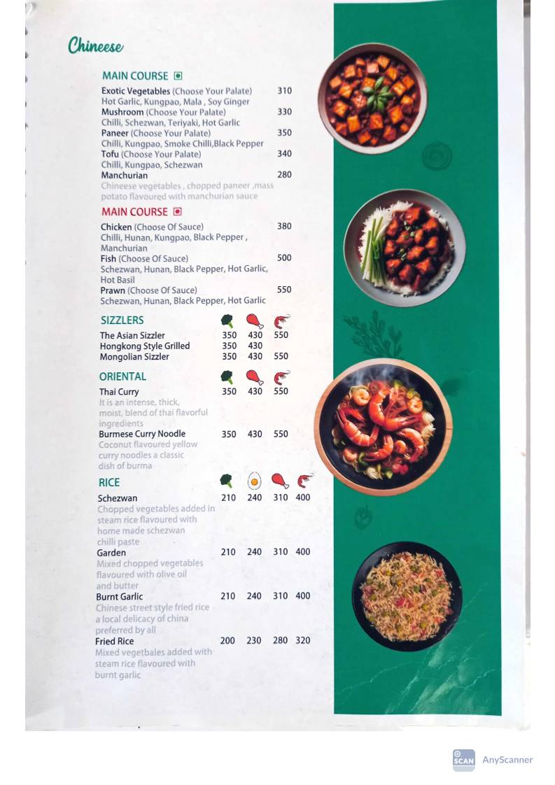 Oberai Bakers & Cafe menu