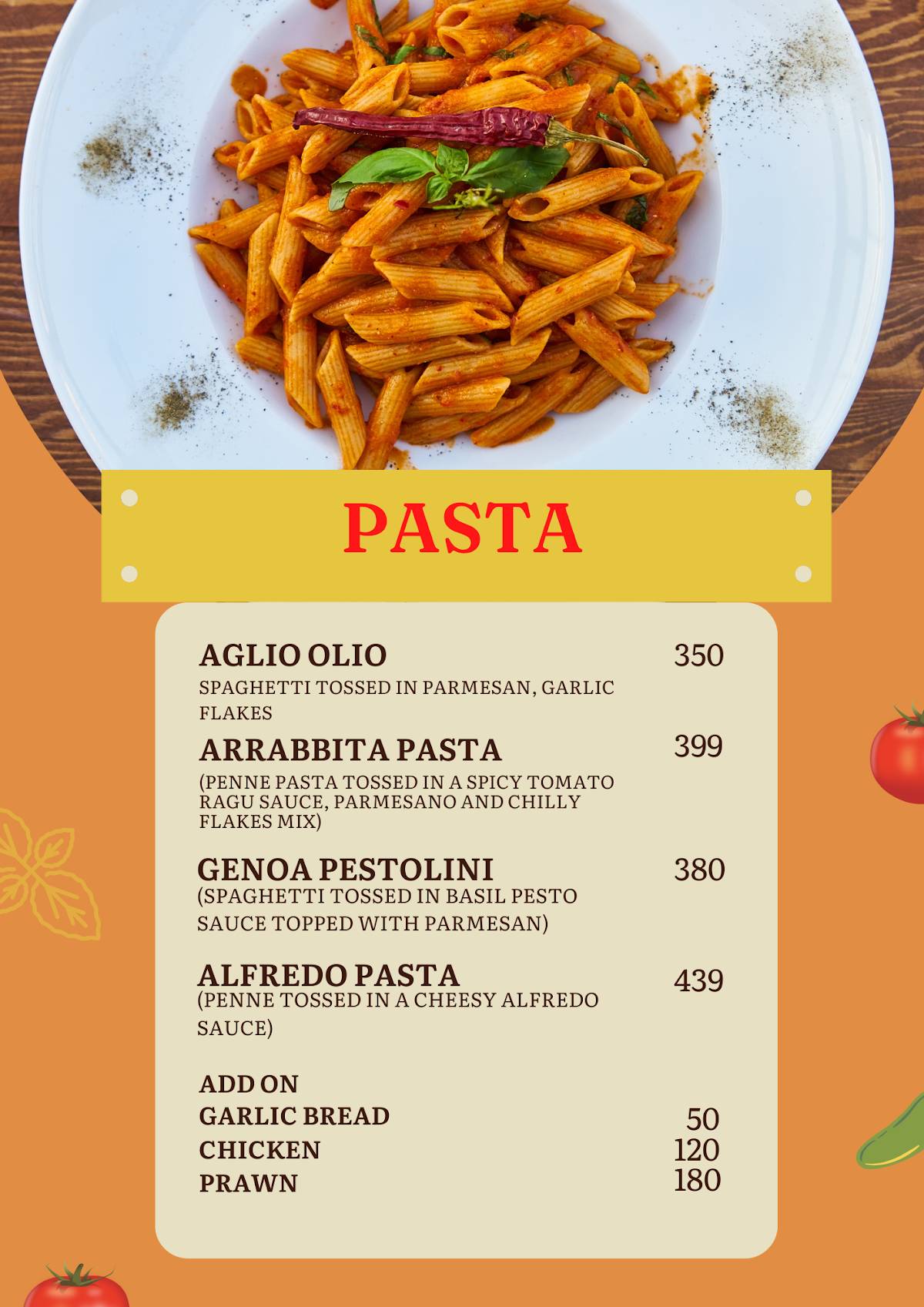 Ocean View Restaurant, Cafe and Party Hall- A Venture of J.P. Hospitality and Services menu