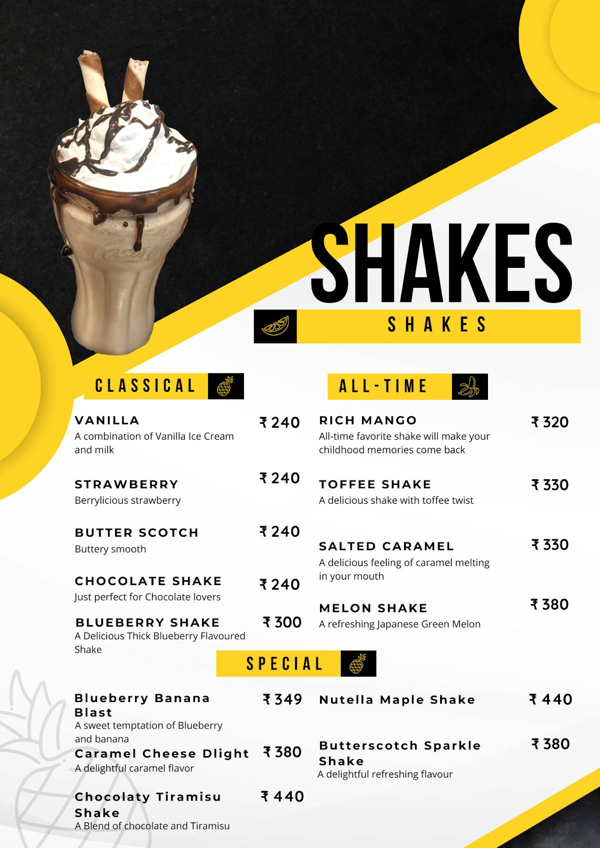 Ocean View Restaurant, Cafe and Party Hall- A Venture of J.P. Hospitality and Services menu