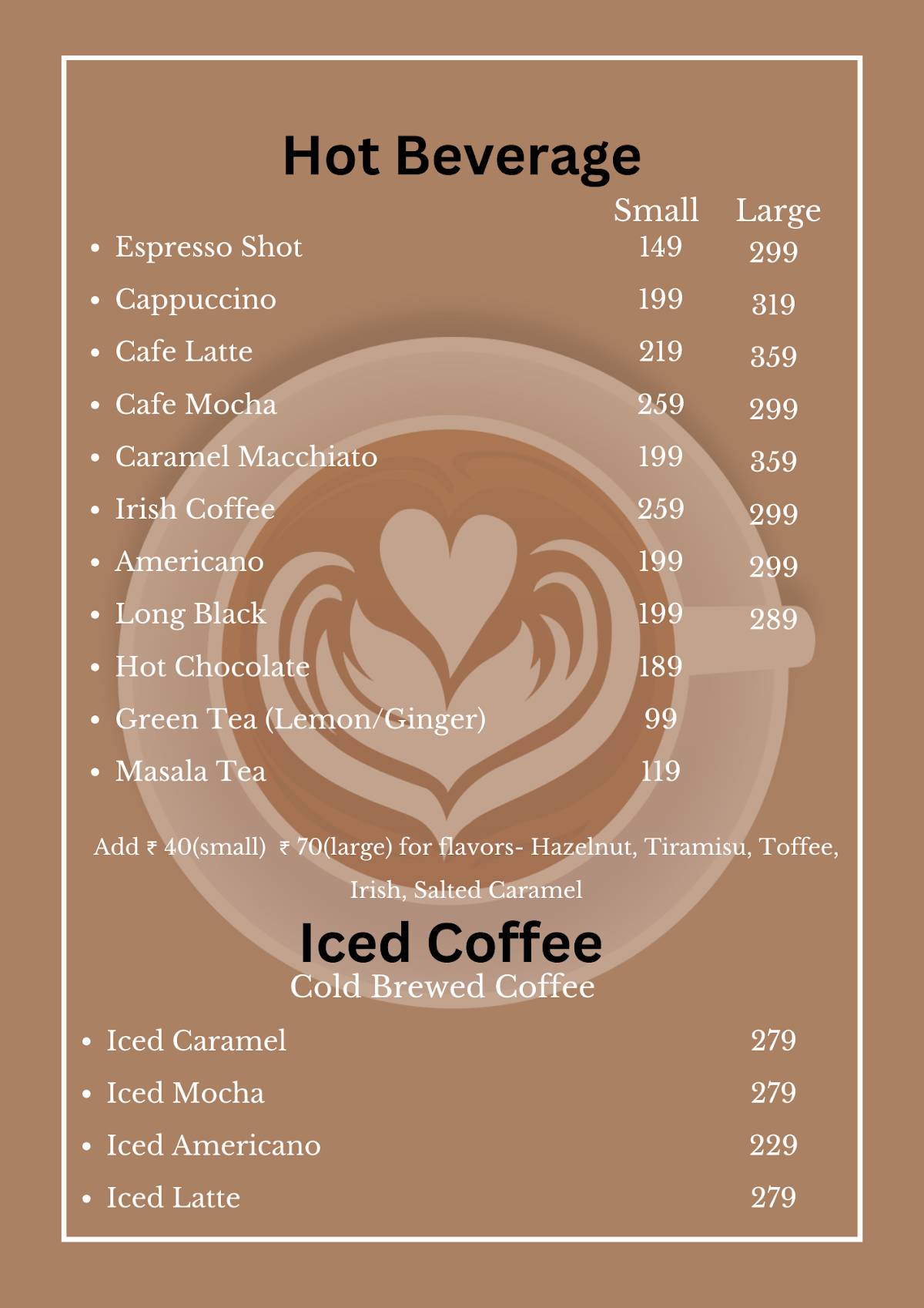 Ocean View Restaurant, Cafe and Party Hall- A Venture of J.P. Hospitality and Services menu