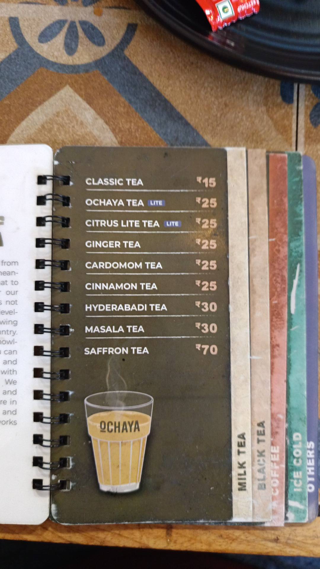 Ochaya menu