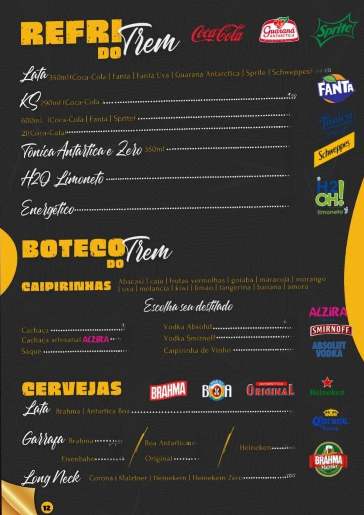 Restaurante bar Óiotrem cardápio