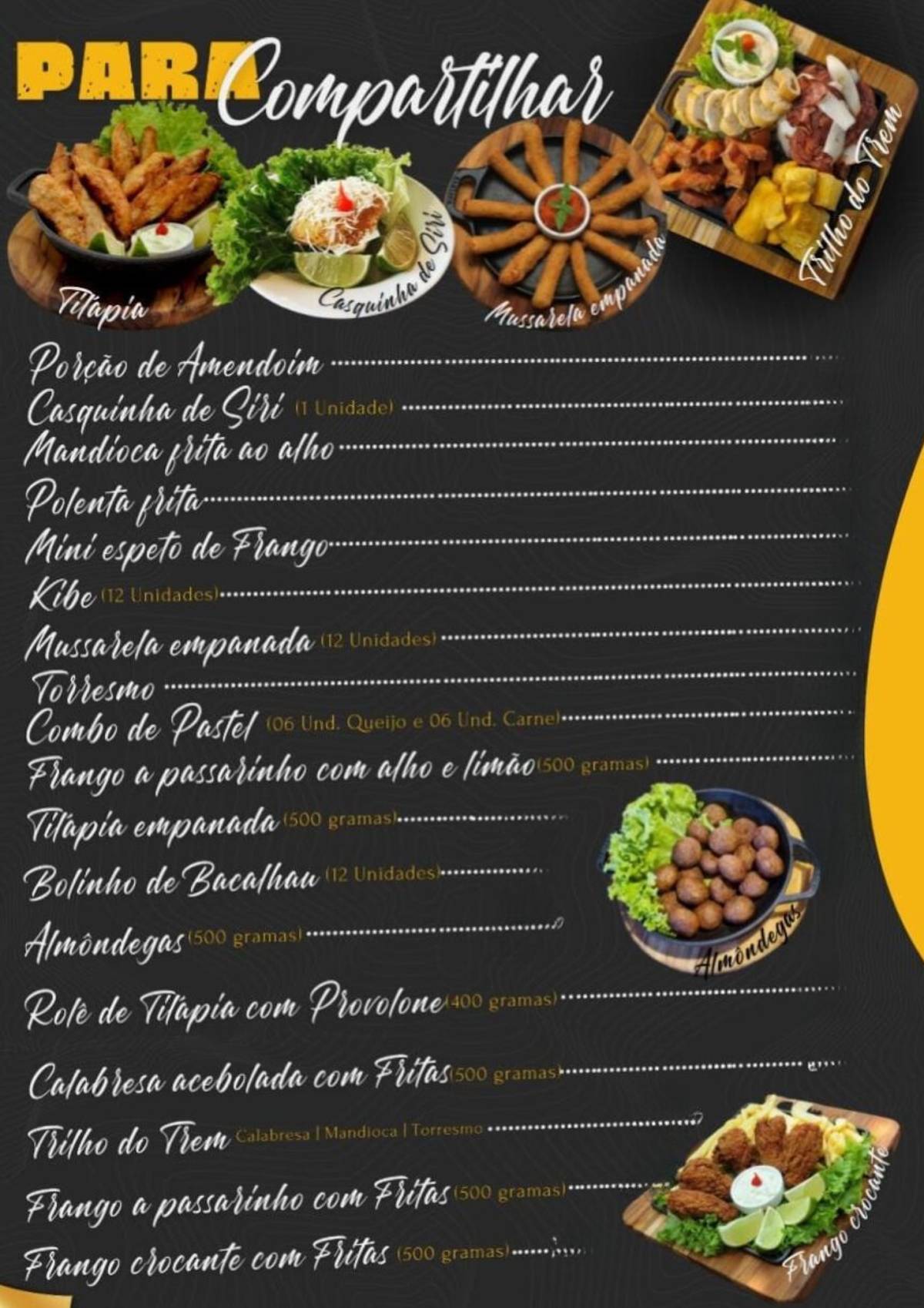 Restaurante bar Óiotrem cardápio