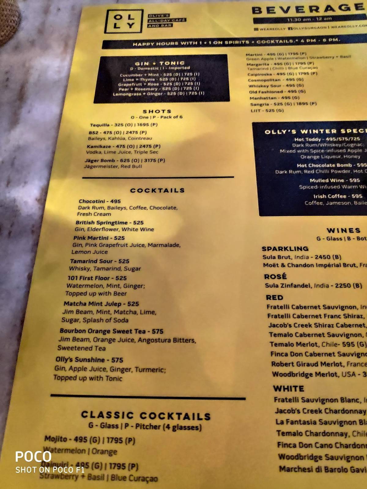 Olive Bistro menu