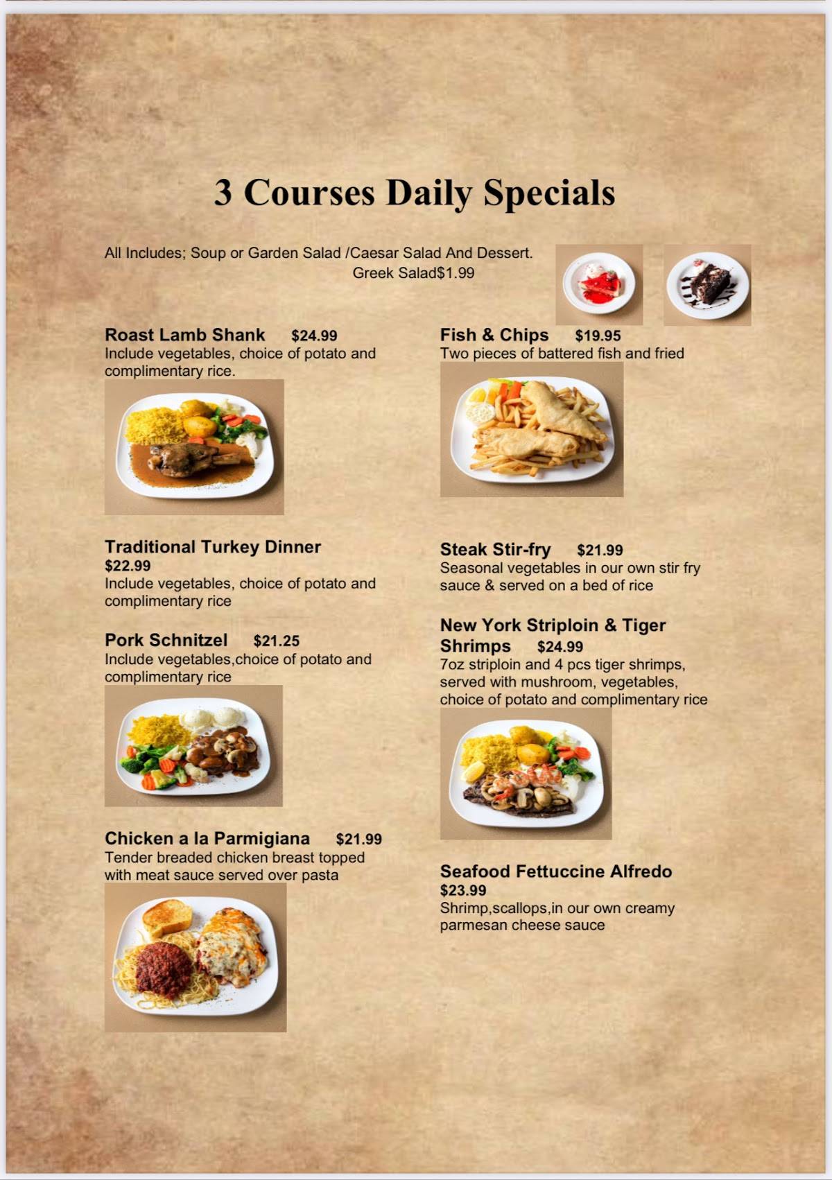 Menu de Omega Family Restaurant