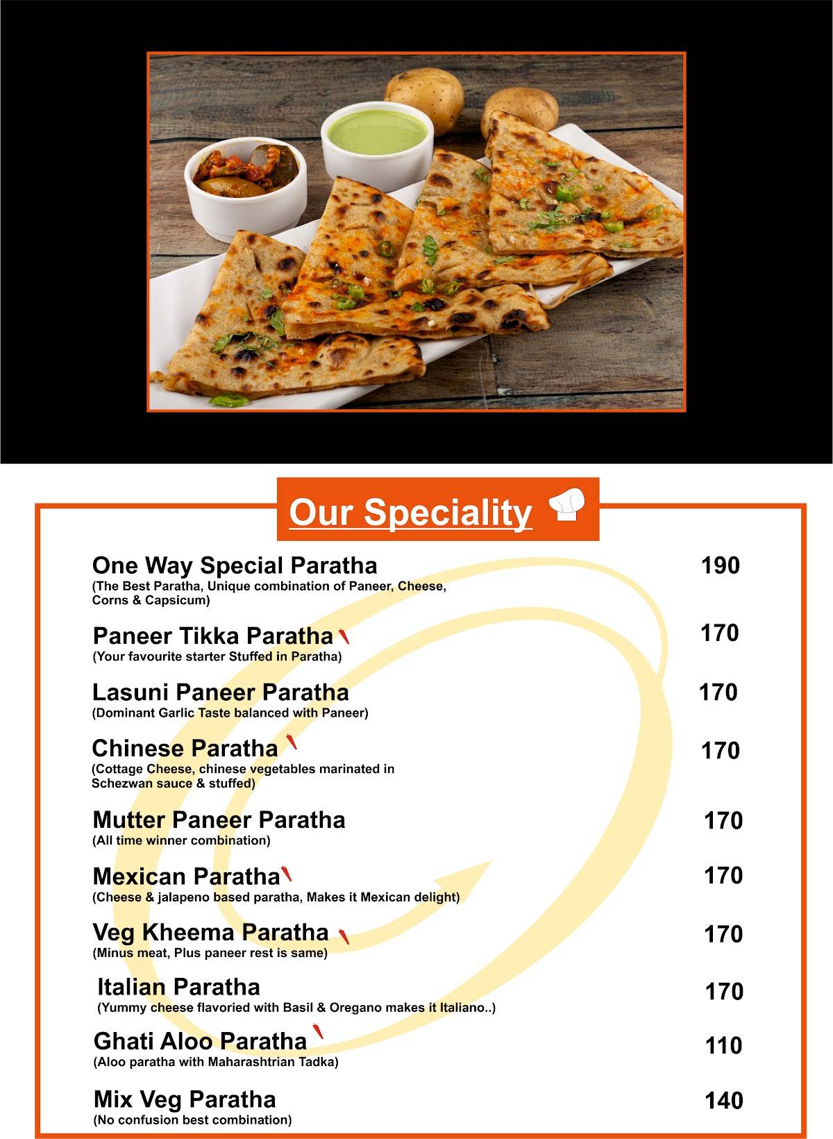 One Way Foods menu