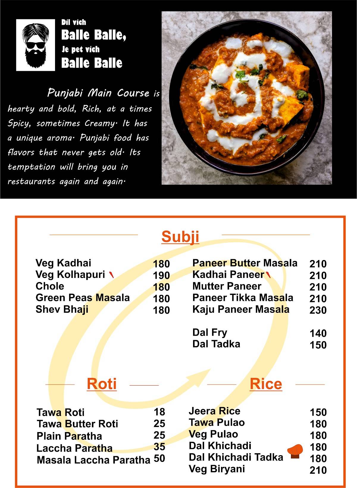 One Way Foods menu