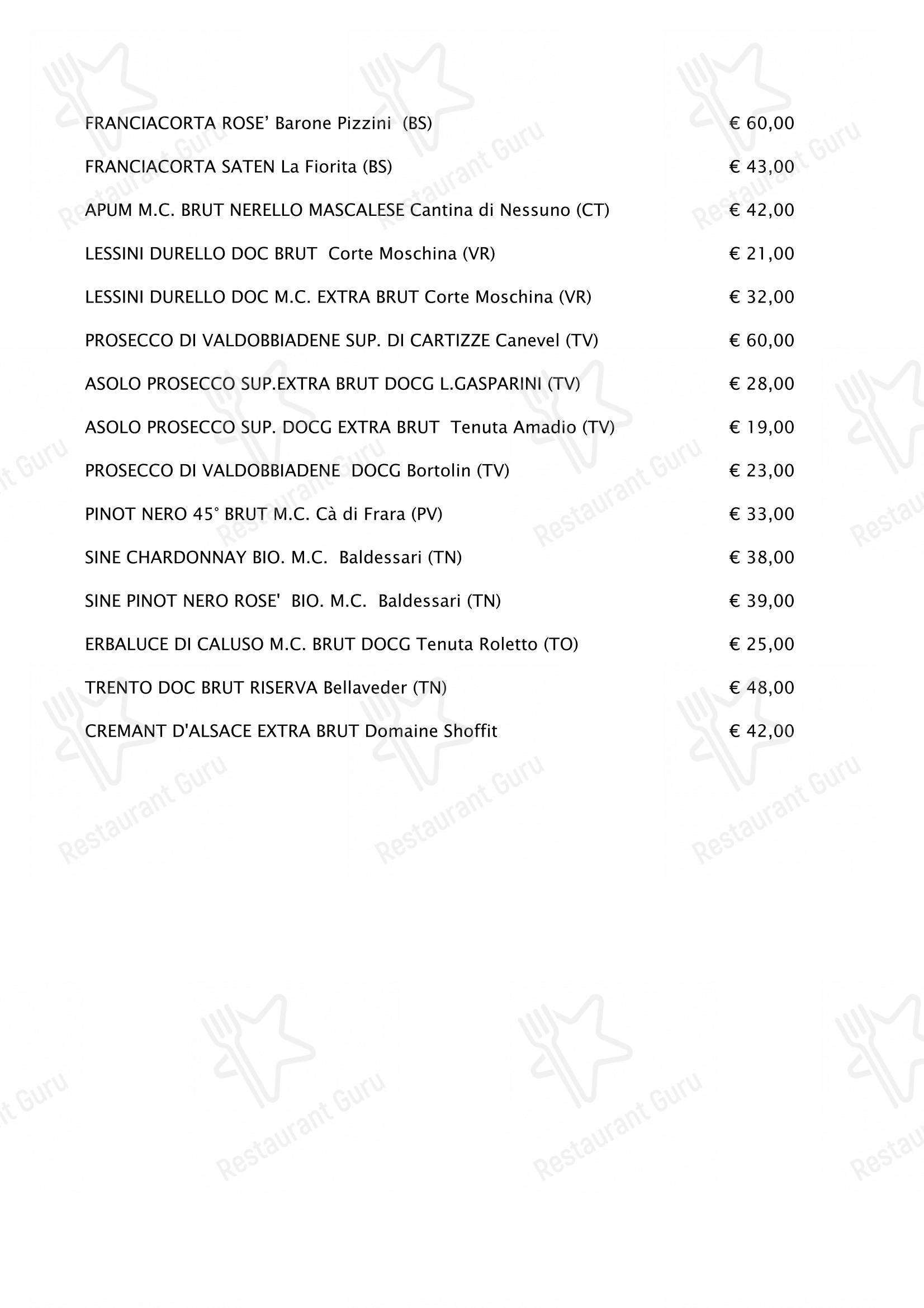 Opera Terza dans Zanè - Menu