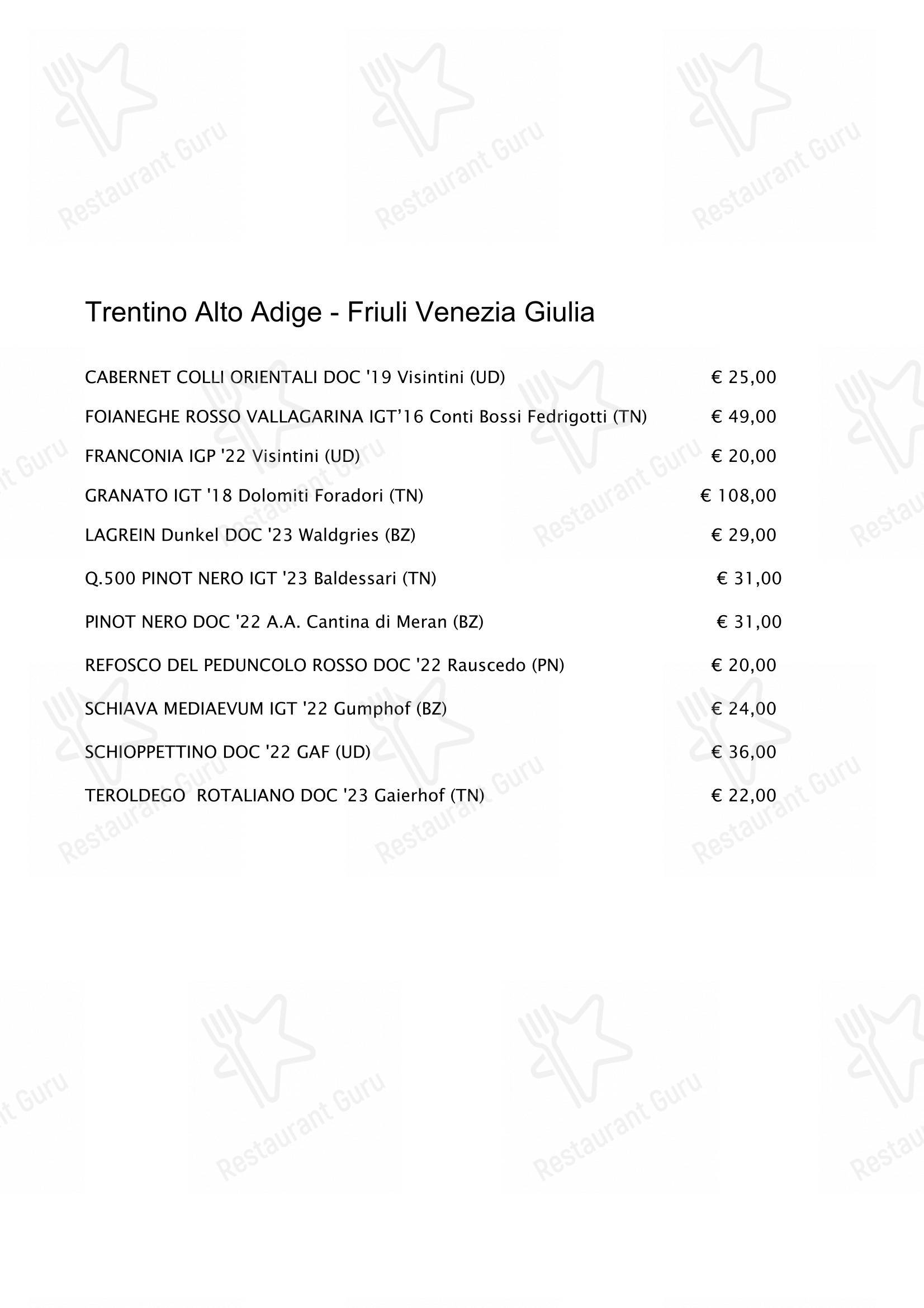 Menu pour Opera Terza - Ночное меню