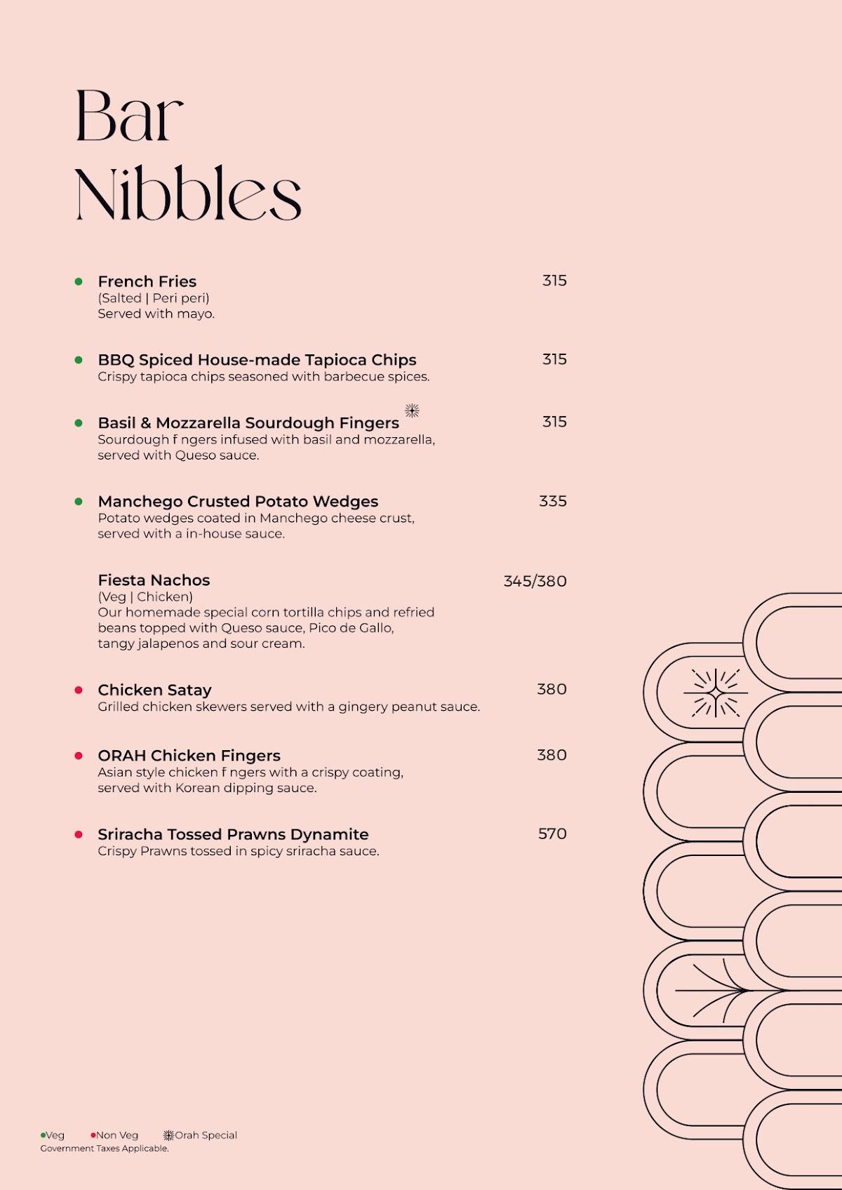 Orah Brew Garden menu