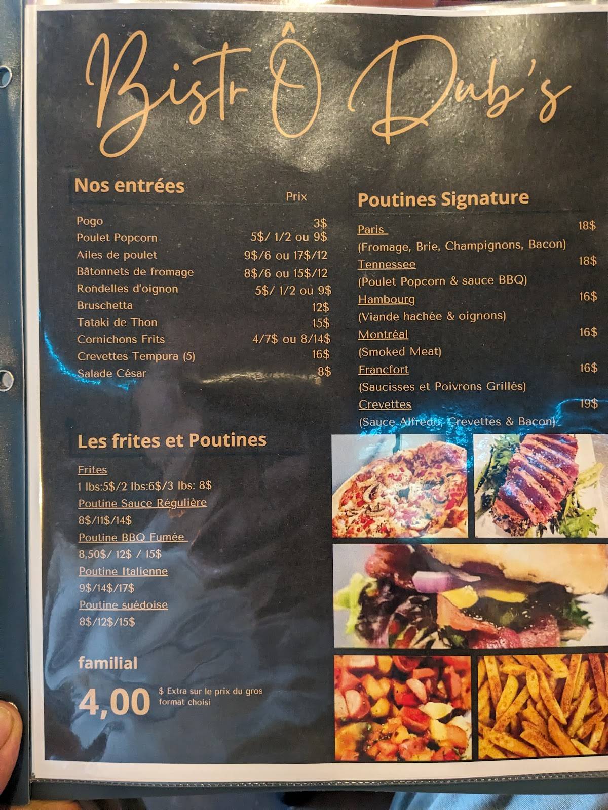 Menu de O'shack